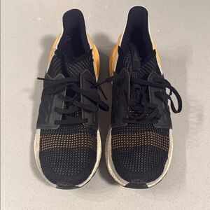 Adidas Black and Orange Ultra Boosts Size 10